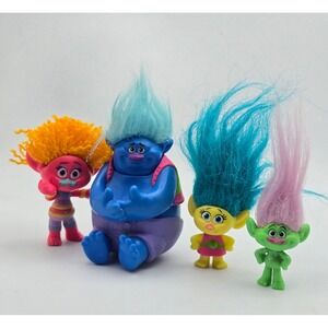 Hasbro Dreamworks Trolls Figures Lot of 4 Biggie Smidge Guy Diamond Poppy 2015